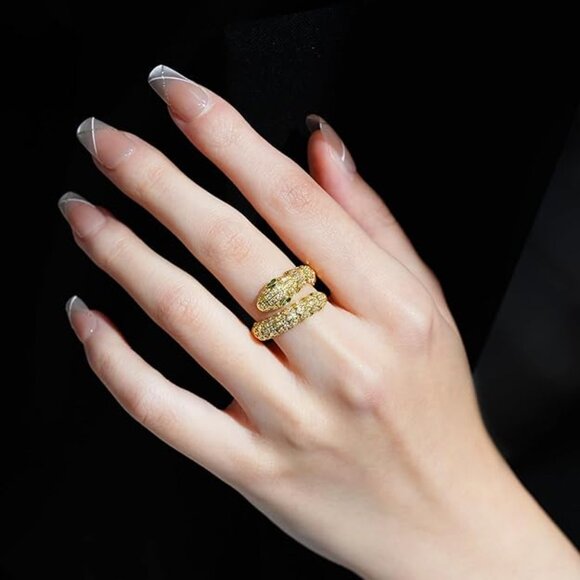 Neiman Marcus 18k Gold Plated Snake Ring - Picture 1 of 4